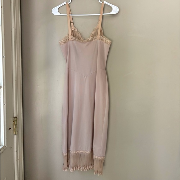 Vintage Shadowline Elegant Beige Slip Dress 34 - Picture 5 of 8